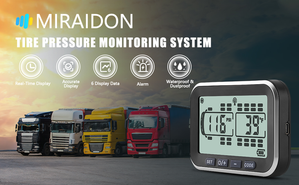 Trailer Tire Pressure Monitoring System, MIRAIDON RV TPMS