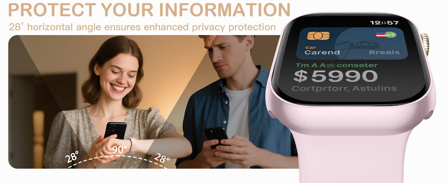 Protect Your Information 28° horizontal angle ensures enhanced privacy protection