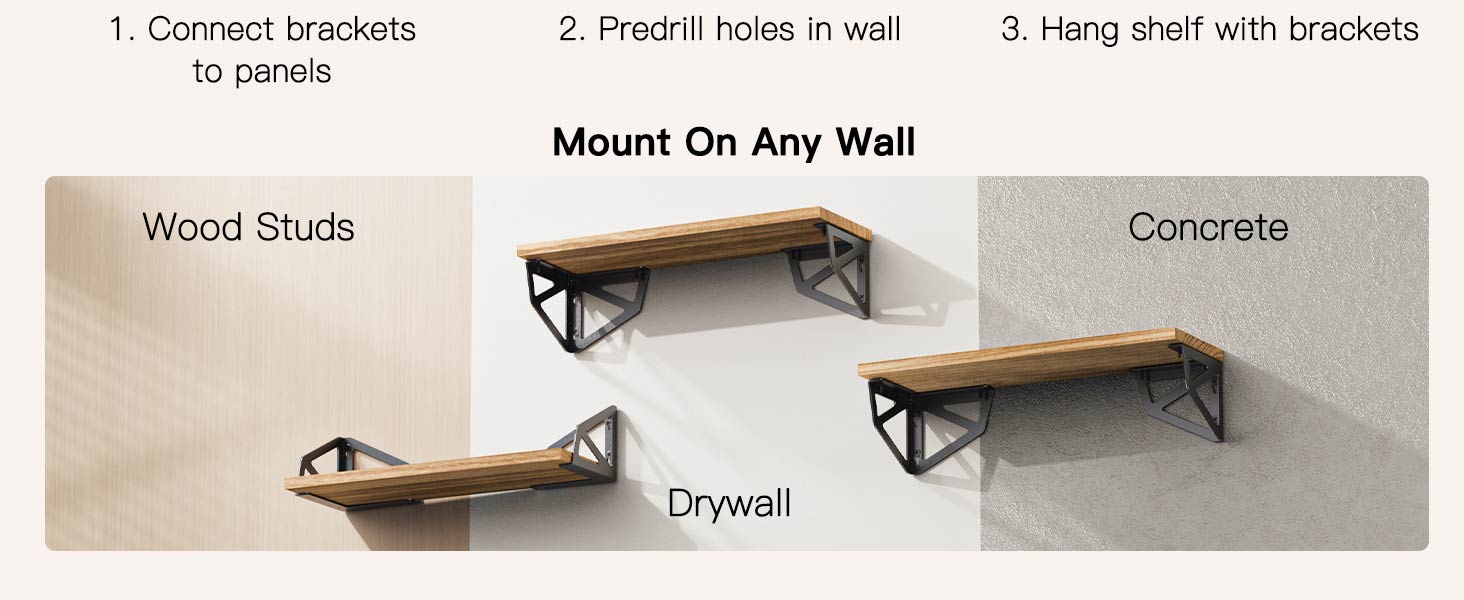 Amada Floating Shelves Set of 4, Wall Bookshelf for Living