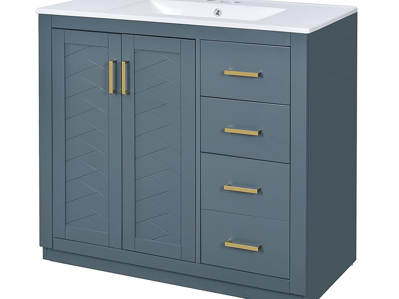 Amazon.com: Virubi 36 Inch Bathroom Vanity with Ceramic Sink