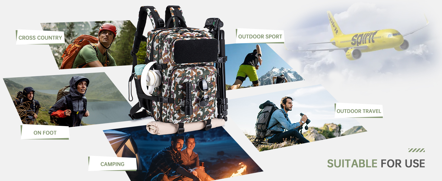 Tactical Military Backpack for Man, 50L Waterproof Army Pack Rucksack Hiking Laptop Backpack