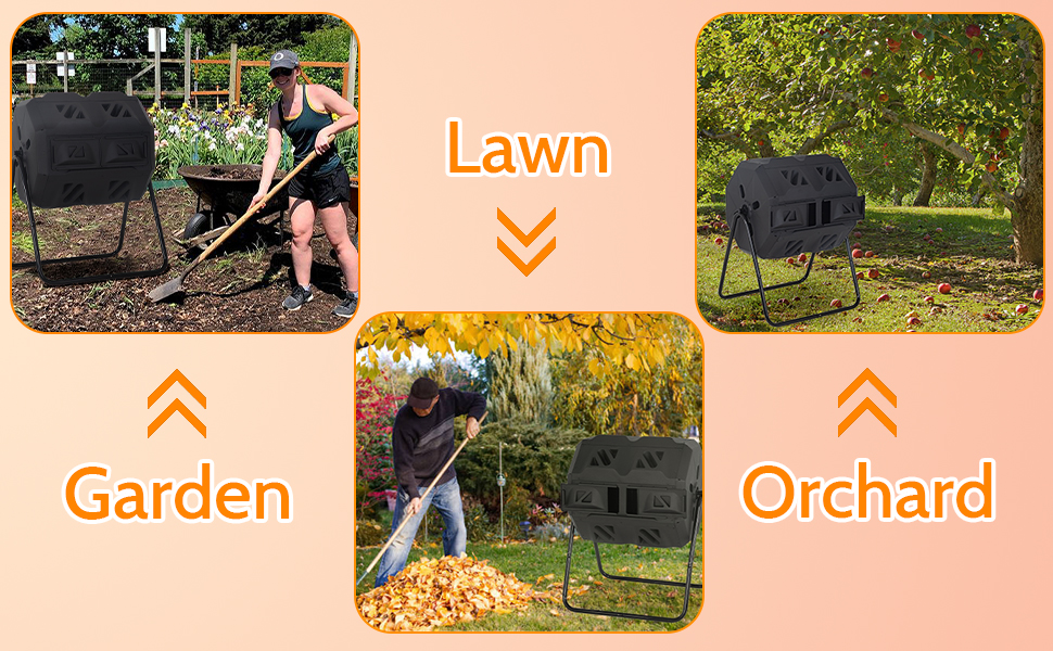 43 Gallon Compost Bin Outdoor Tumbling Composting Bins