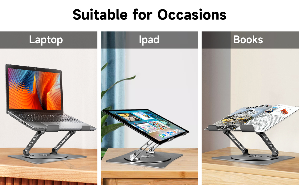 Adjustable Laptop Stand with 360°Rotating Base