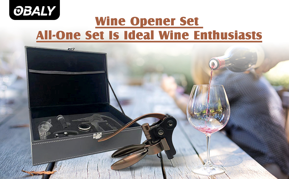 Wine Opener Corkscrew Set, OBALY 7 Pieces Wine Bottle