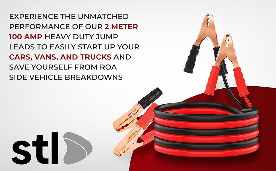stl 600 Amp Heavy Duty Jump Leads 3 meter Ideal for Car, Vans, and