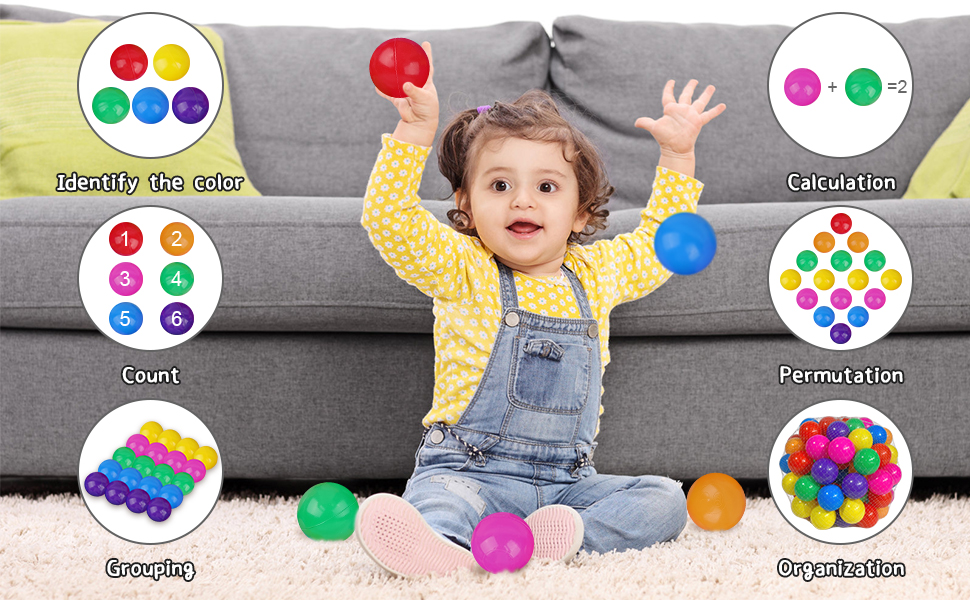 MEOGETY Ball Pit Balls Crush Proof Plastic Balls for