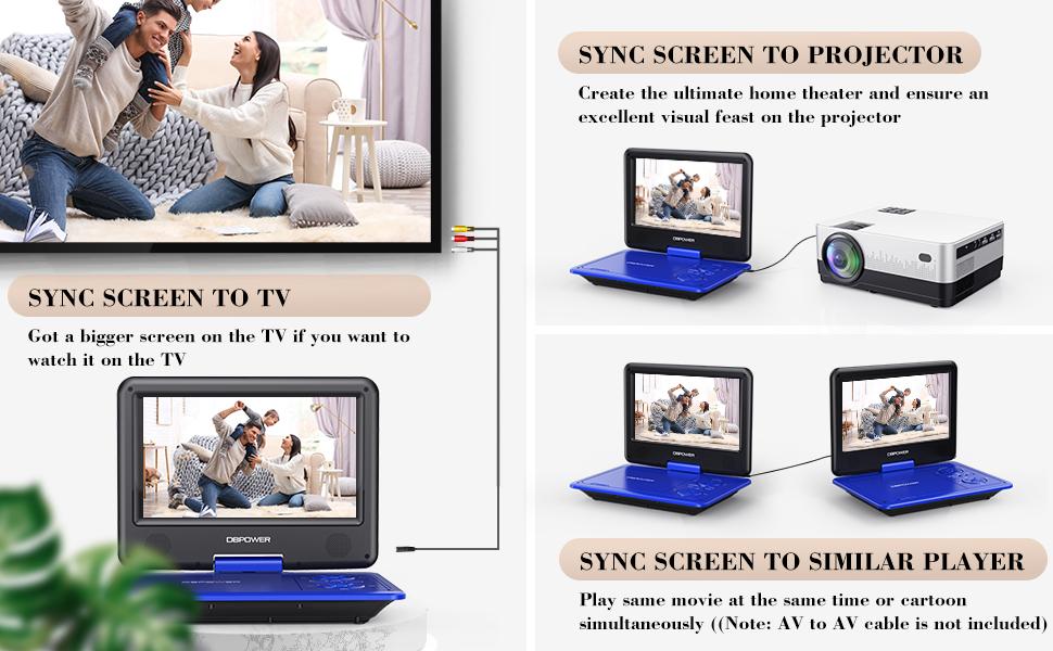 DBPOWER 11.5" Portable DVD Player, 5Hour Builtin Rechargeable Battery