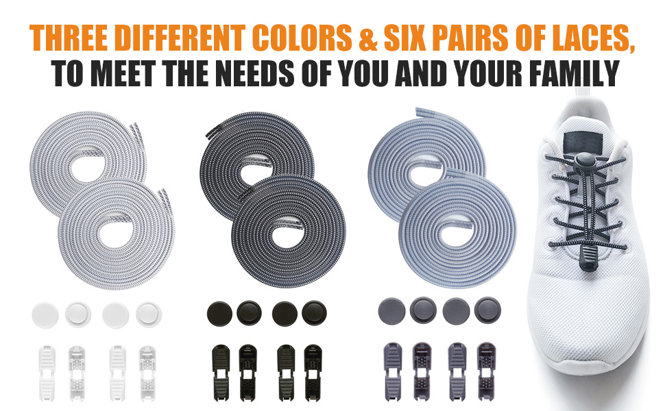 joyliveCY 6 Pairs Elastic Shoe Laces No Tie Shoe Laces
