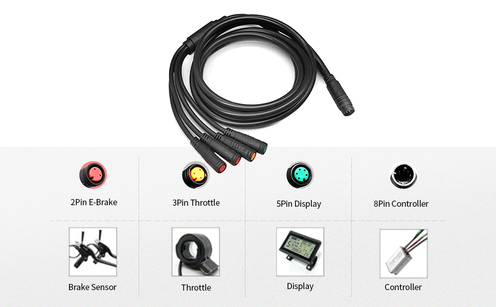 Electric Bike Connector 1T4 Extend cable 105cm