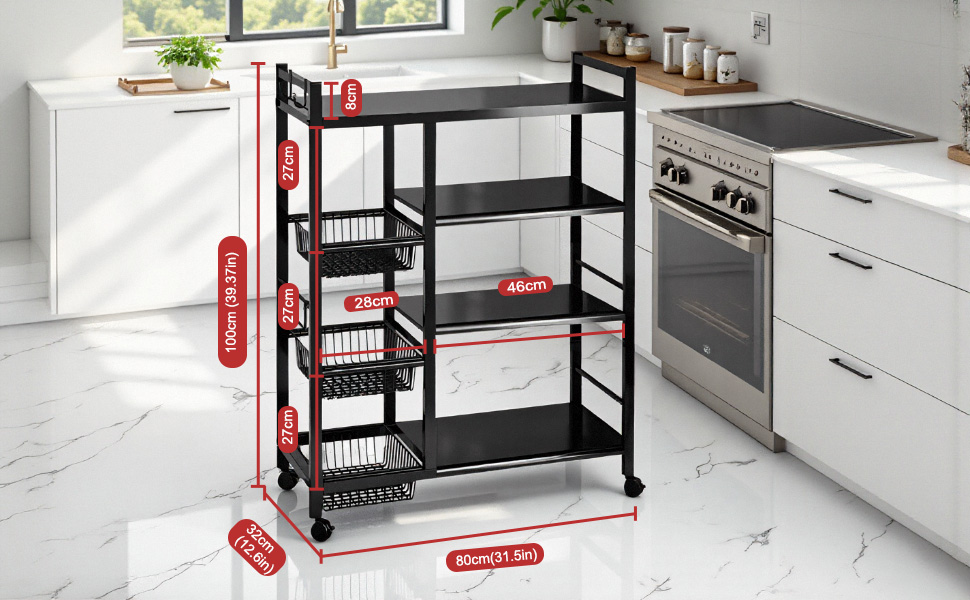 4 Tiers Freestanding Kitchen Storage Rack