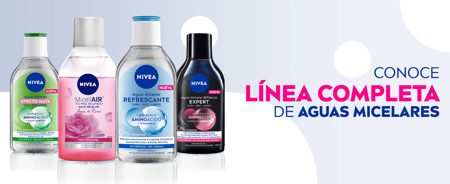 Conoce la línea completa de aguas micelares