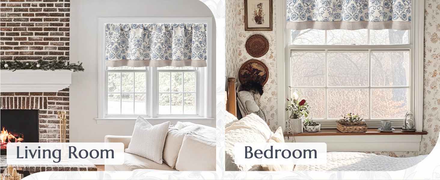 Linen Valance Kitchen Curtain