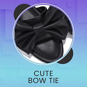 CAPE ROBBIN DANE FLAT SLIDE ON SANDALS WITH BOW TIE