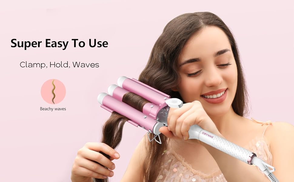 ORYNNE Hair Waver 3 Barrel Curling Iron for Beach Waves