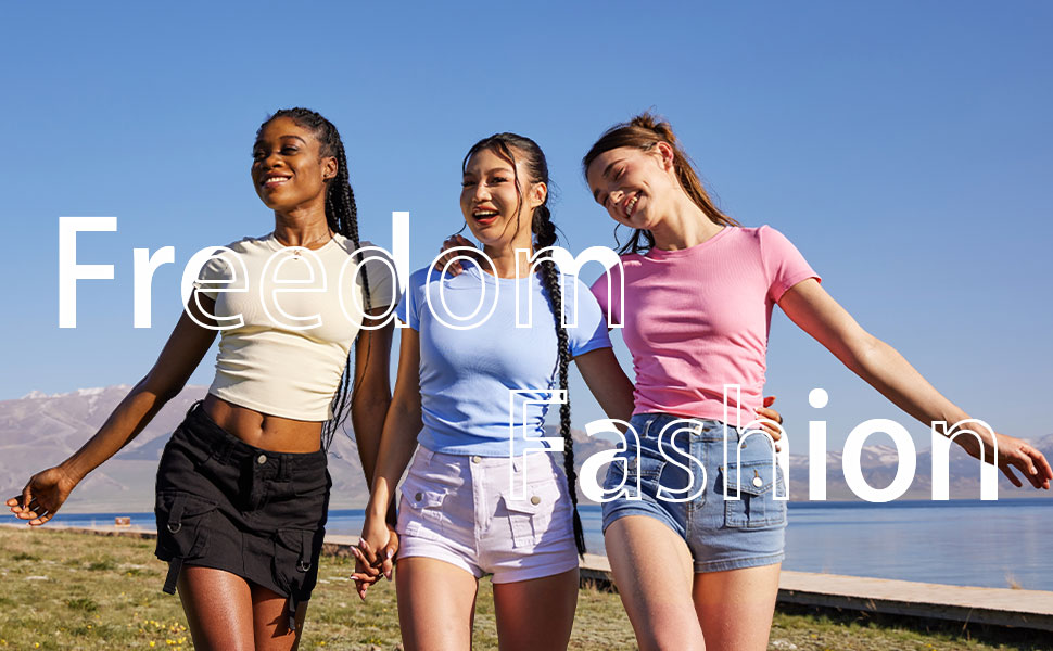 قمصان نسائية من قطعتين باكمام قصيرة ورقبة دائرية ضيقة مكشكشة قابلة للتمدد 21 1