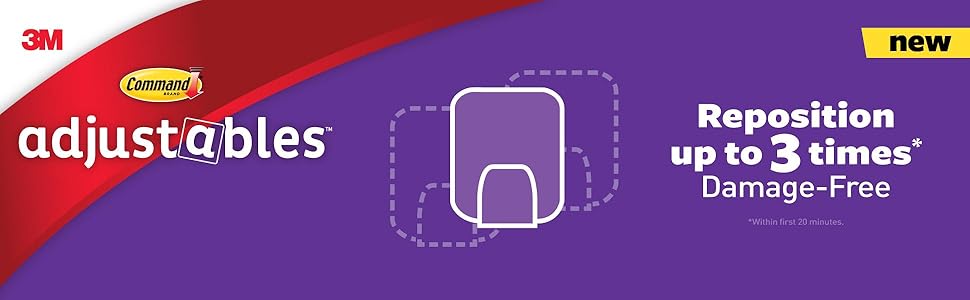 Command Adjustables. Reposition up to 3 times, Damage free