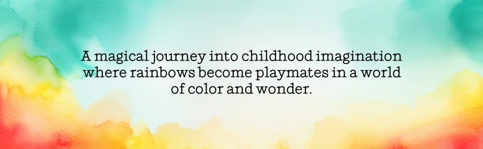 Child's colorful imagination transforms rainbows into magical playful companions