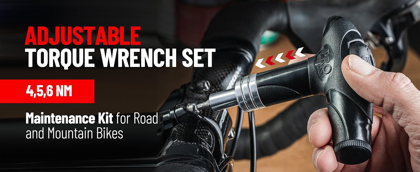 PRO BIKE TOOL Adjustable Torque Wrench Set 4, 5, 6 NM
