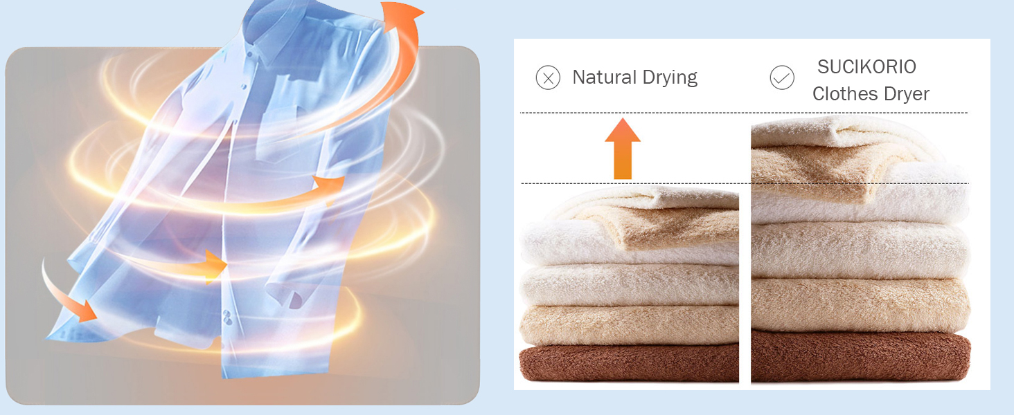 SUCIKORIO Electric Clothes Dryer Indoor, 2 Tier Folding Heated Clothes