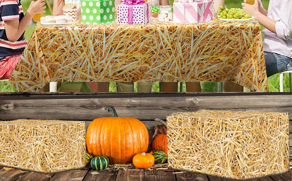 LANMANUO 3PCS Straw Tablecover Hay Bales for Decoration
