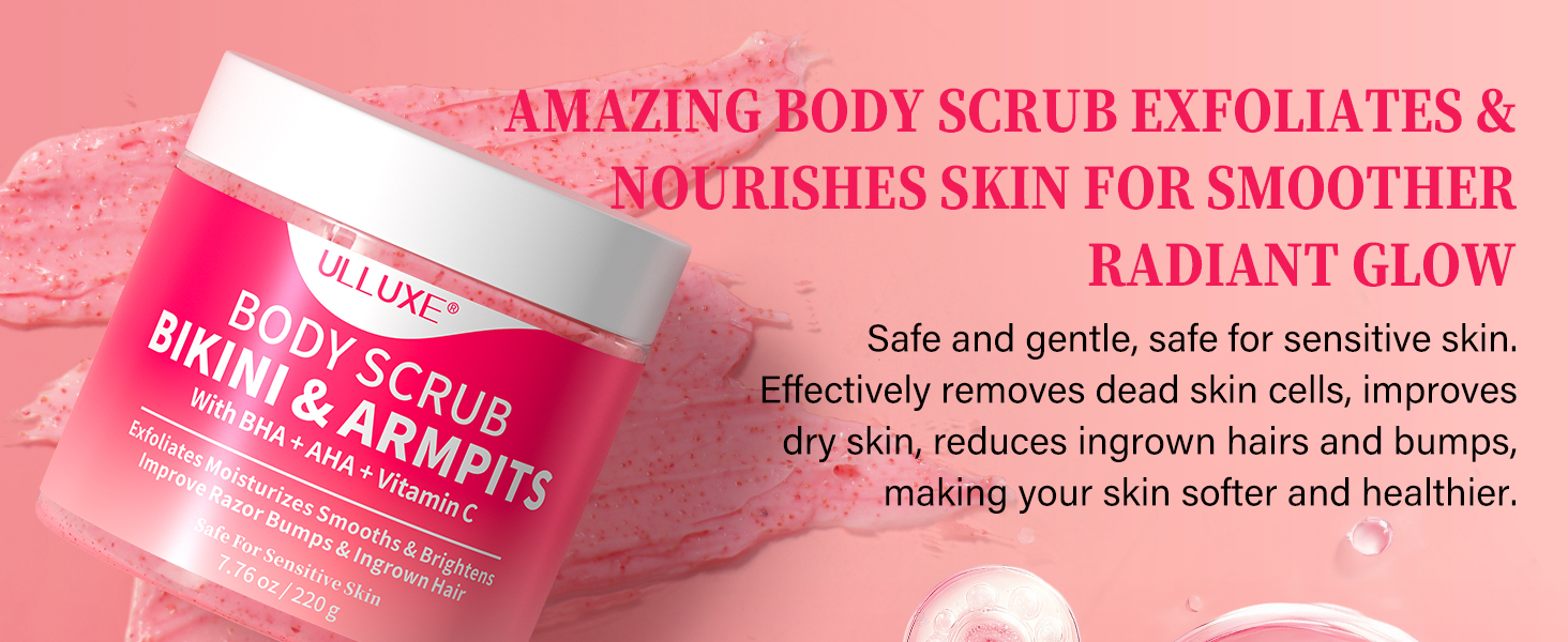 Bikini Scrub Also Works As An All-Over Scrub. Leaves Skin Feeling Smoother & Cleaner