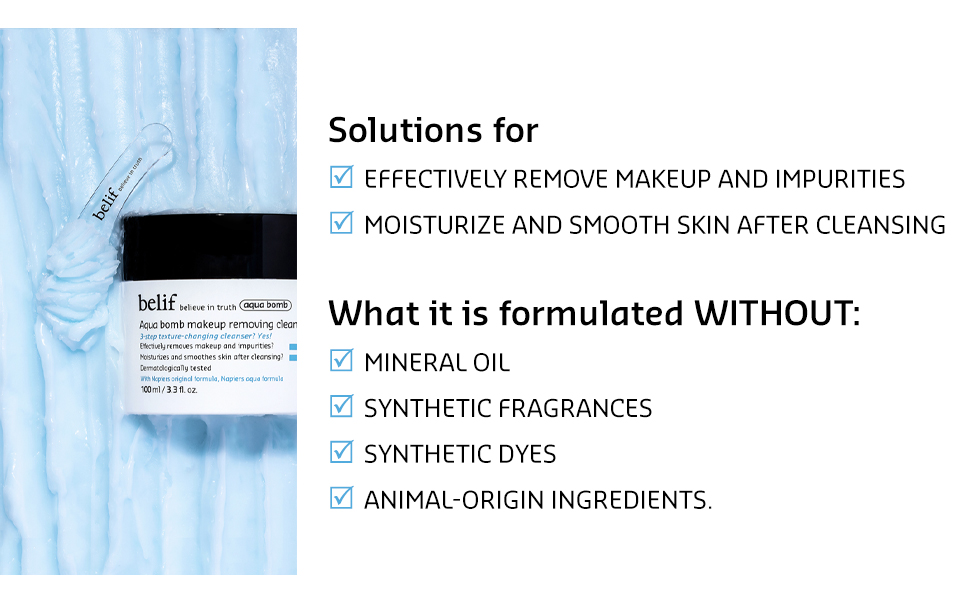 Formulated without synthetic fragrances & dyes. Effectively remove makeup & smoothen skin