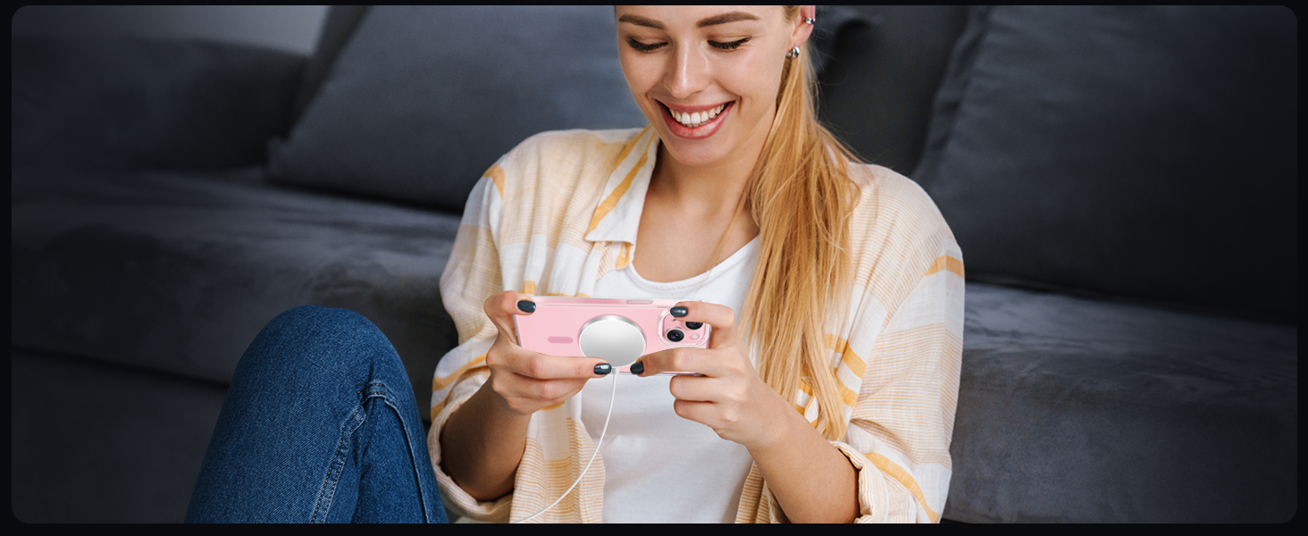 FNTCASE for iPhone 15 Phone Case: Defender Magnetic Clear Case Anti Yellowing Drop Protection Robust Shockproof Cell Phone Cover for iPhone 15 Case 6.1 Inch Pink Clear 14 1