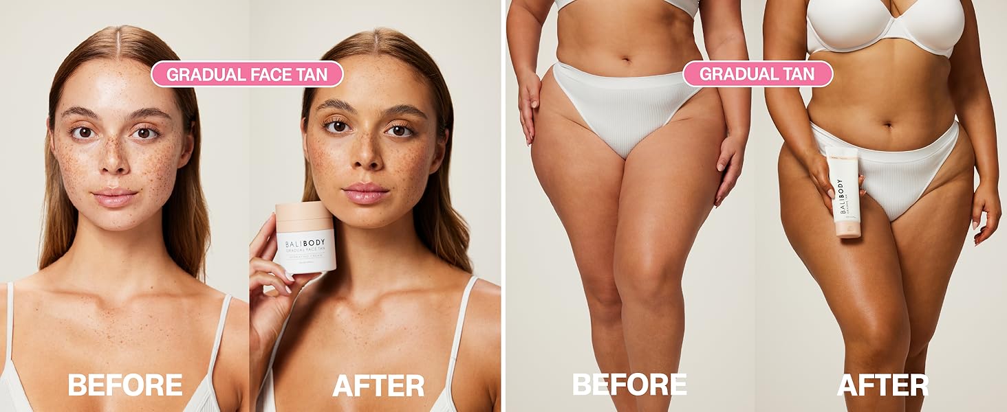 gradual self tan, bali body, self tanner, self tan moisturiser, face tan moisturiser