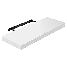 WOLTU High Gloss Floating Shelf Shelves Display Unit Wall Mounted Bookcases 1 X White 80 Cm 16 RGA+