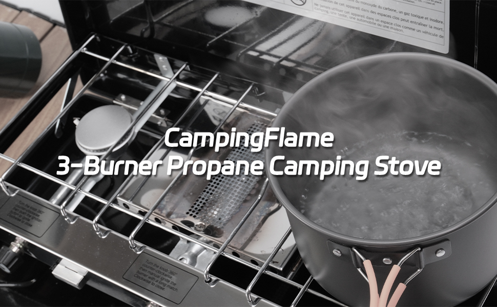 CampingFlame 3-Burner Propane Camping Stove