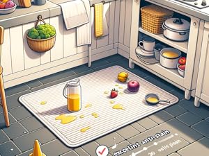 「Tuokus」キッチンマット 玄関マット カーペット ラグマット 廊下マット 台所マット 洗える 滑り止め付き 厚手防音 掃除易い 抗菌防臭 吸水 厚手 長方形 水や油の吸収が良い 防汚