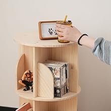 Amazon|360°回転式本棚 4段 木製ラック 絵本棚 飾り棚 大容量 Amazon|360°回転式本棚 4段 木製ラック 絵本棚 飾り棚 大容量