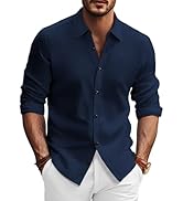 PJ PAUL JONES Mens Long Sleeve Button Down Shirts Wrinkle Free Stretch Untucked Dress Shirts Busi...