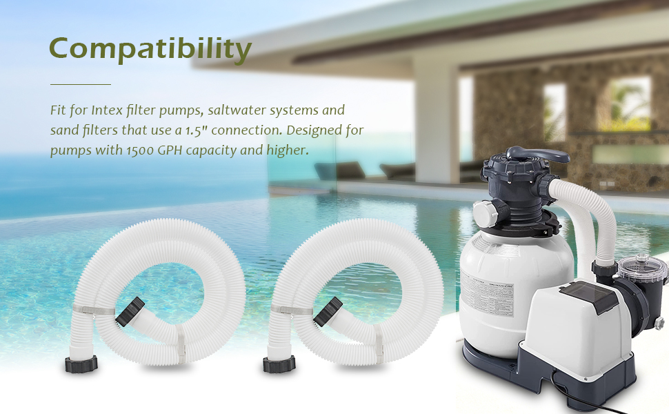 1.5" Diameter Pool Pump Replacement Hose for Intex Filter
