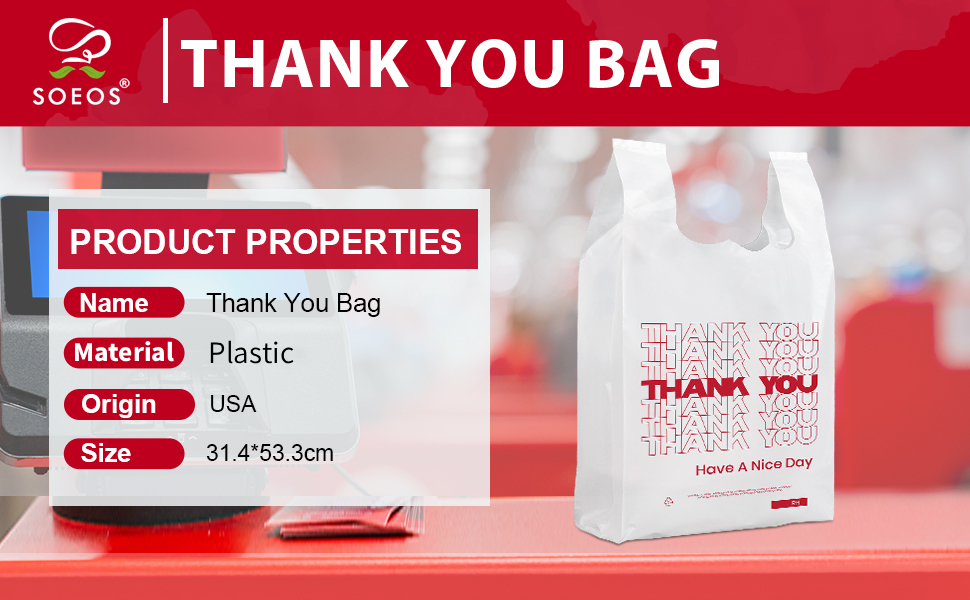 soeos thank you bag plastic bag shopping bag for grocery