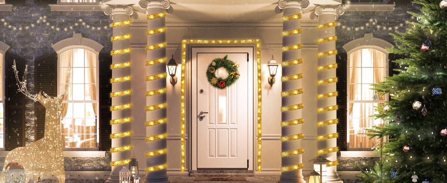 Christmas Tree Ribbon Lights 2.5Inch x 66Ft 200 Led
