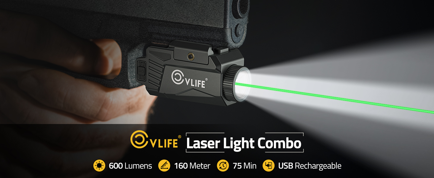 CVLIFE 600 Lumens Pistol Light Laser Combo