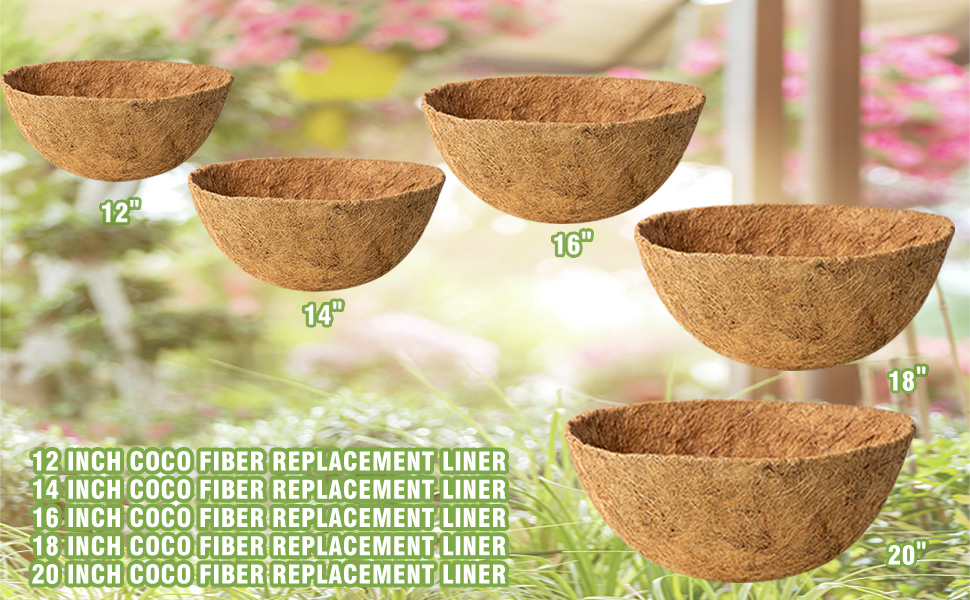 Karlliu 20 Inch Natural Coconut Husk Fiber Liners for planters Round Coco