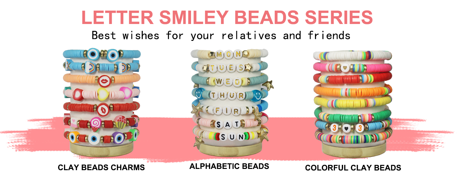 clay beads for friendship bracelet making kit