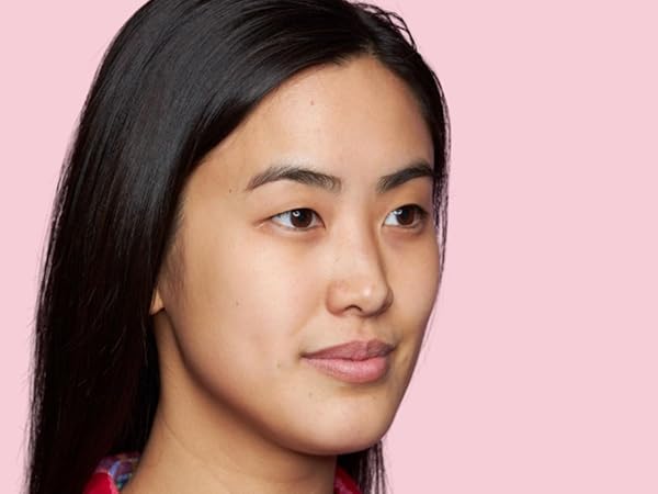 women washed off the balm and is left with a clean and fresh face
