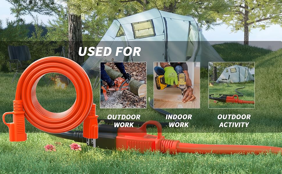 16 Gauge 100 FT Extension Cord Outdoor Waterproof, 16/3