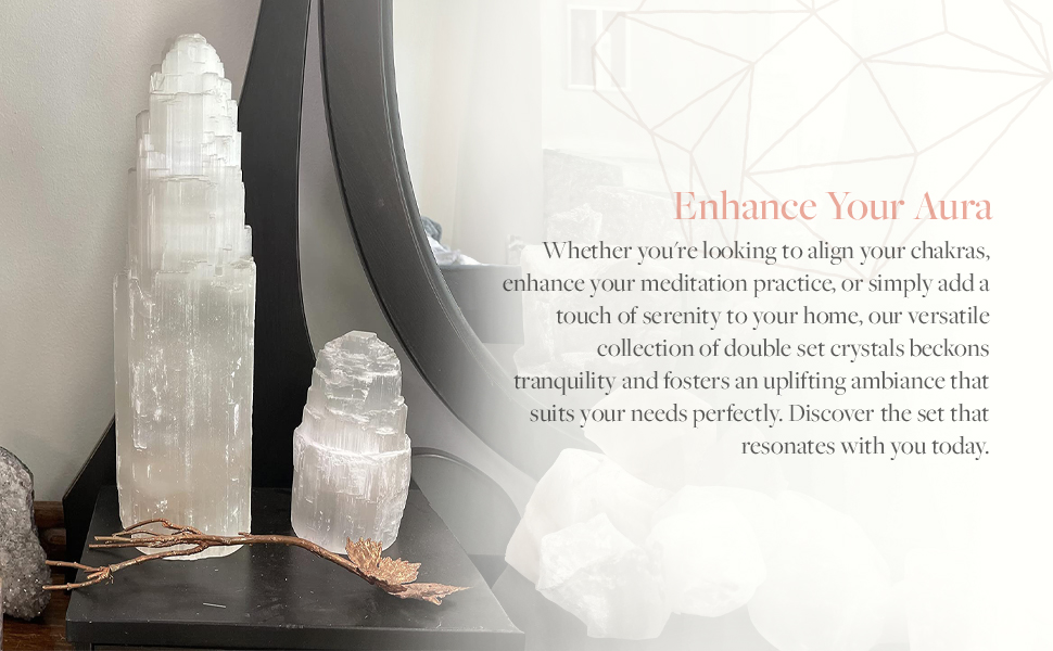agate crystal cuarzo decor home kit quartz raw rock rosa rose selenite set stick stone tower wand