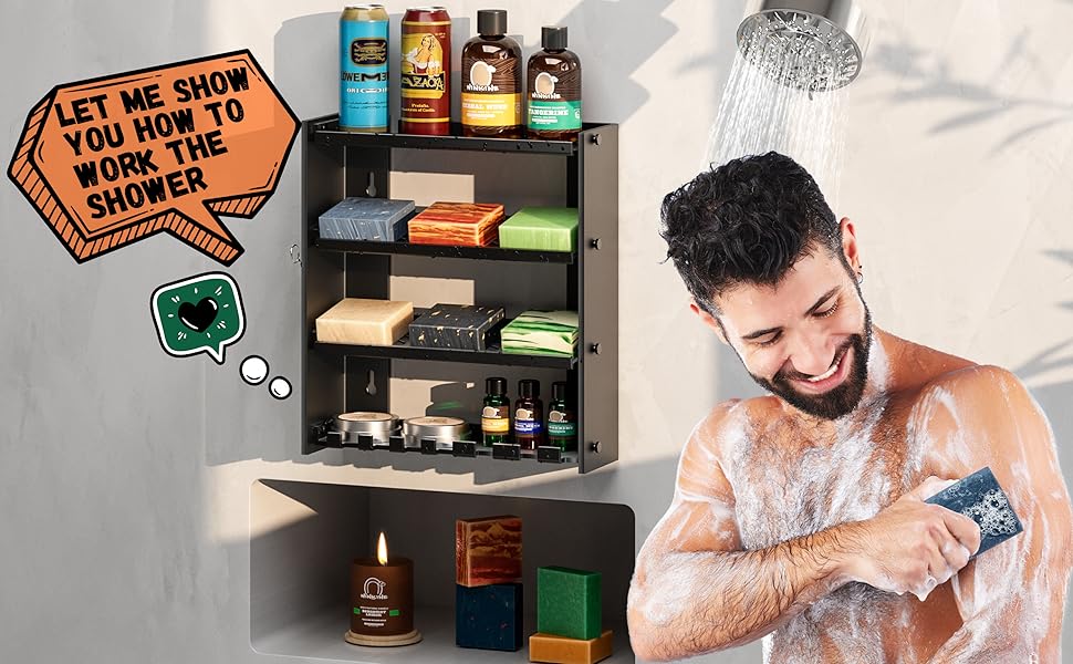 WINKINE Soap Holder Compatible with Dr.Squatch Soap, 4 Tier