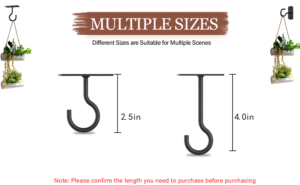 Ceiling Hooks for Hanging Plants,2Pack 2.5in Wall Mount