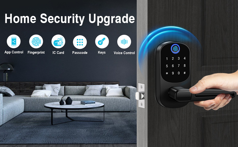 keypad door lock with handle