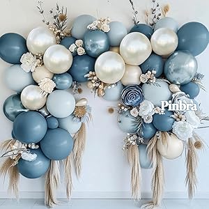 dusty blue balloon garland