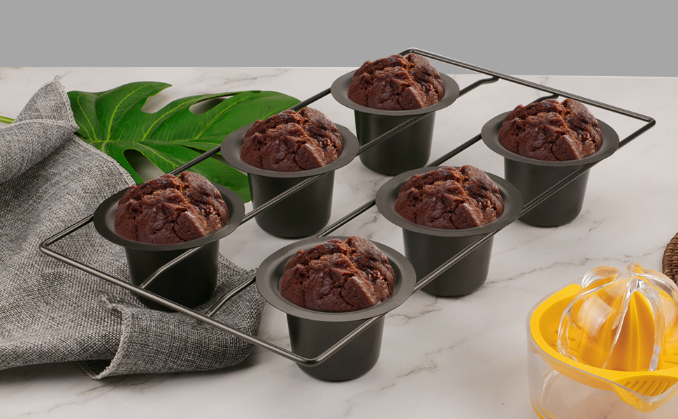 CGGYYZ 6 Cup Nonstick Popover Pans, Muffin Tin, Large Deep