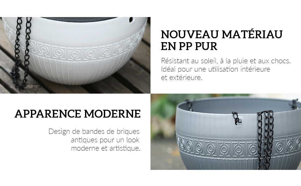 MissFox Pots de Fleurs à Suspendre de 2 Paquet(diamètre 21cm), Pot