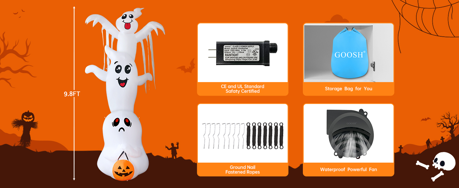 Halloween Inflatable Overlap Ghost Decorations