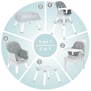 Cadeira alta multifuncional Olmitos 5 em 1